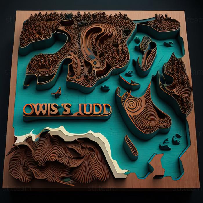 3D модель Кокосовые острова Вест-Айленд (STL)
